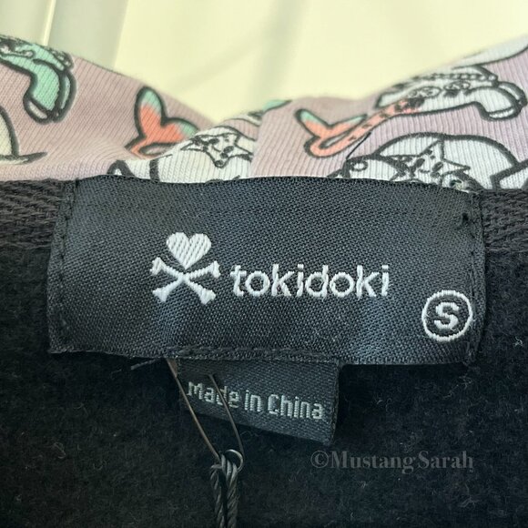 Super Rare Tokidoki 10 Year 2015 Mermicorno Buds Black Womens Small Hoodie New - Picture 3 of 12